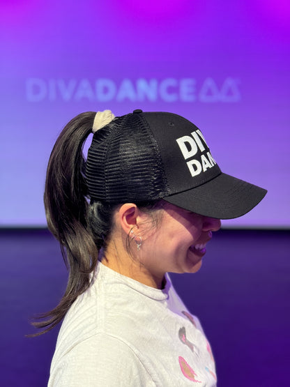 DivaDance High Ponytail Trucker Hat